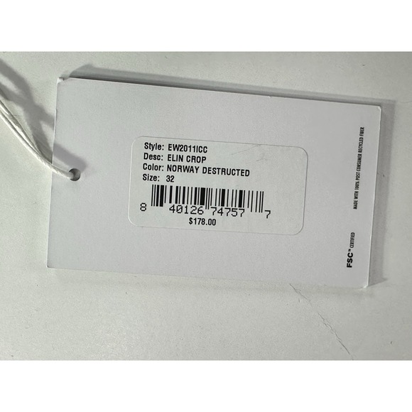 EDWIN‎ Elin Crop Straight Jeans Norway Destructed Womens Size 32 - Picture 6 of 9